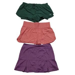 Lot of 3 Reebok / Lab Joy / Reel Legends Shorts & Skirt Elastic Waist Size L-XL